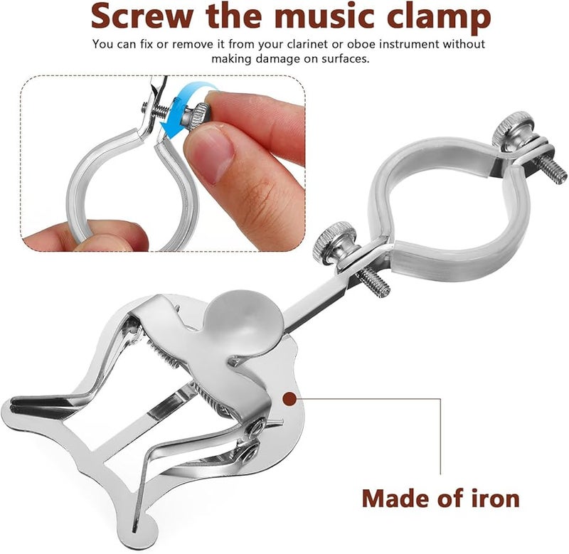 Metal Clarinet Lyre Clip 155mm Portable Music Sheet Holder For Marching Band - Image 3